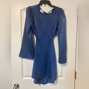 Forever 21 Shimmering Gray Long Sleeve Dress
